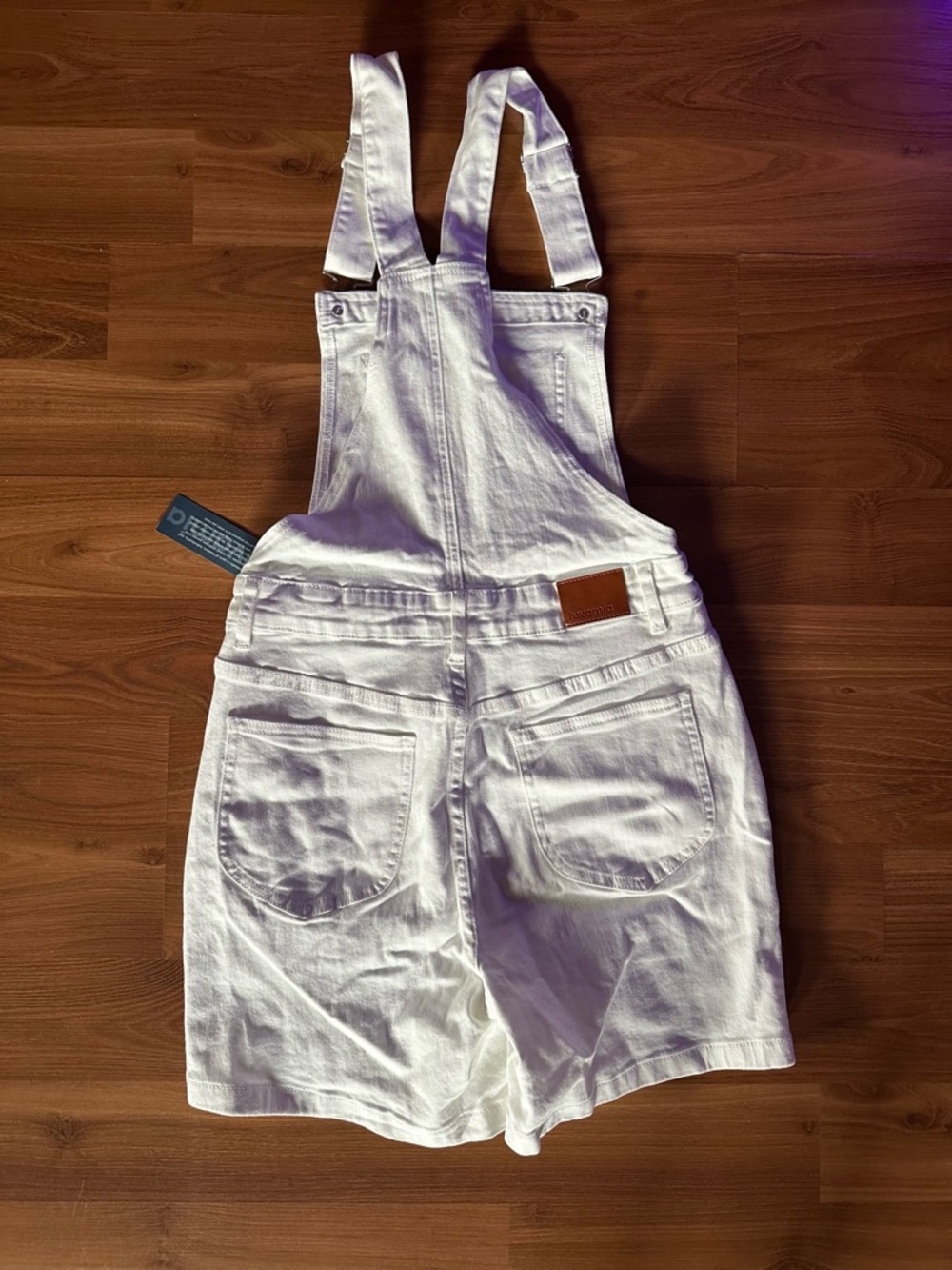 🆕 White Women's Denim Short Overalls - Picture 7 of 7